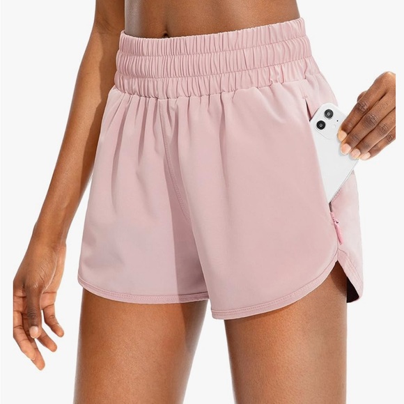 Women's Pink Athletic Shorts - Picture 1 of 10